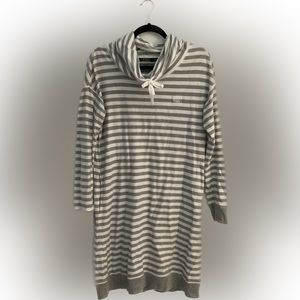 Gray and white striped pajama dress
